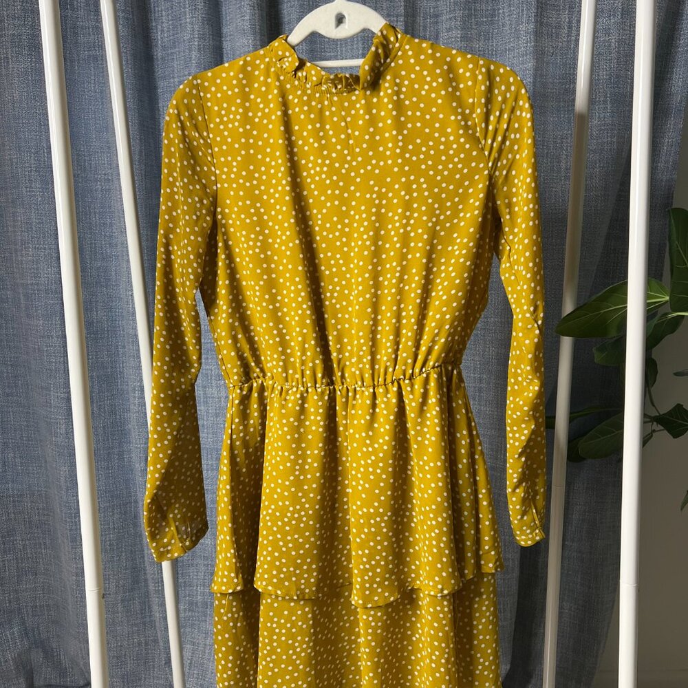 Yellow Polka Dot Mini Dress – Playful & Chic